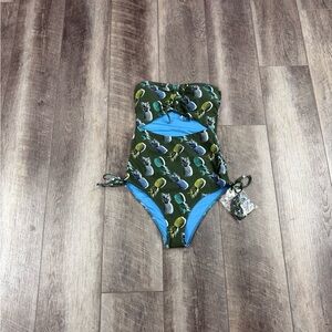 Aerie Green Pineapple‎ One Piece Swimsuit